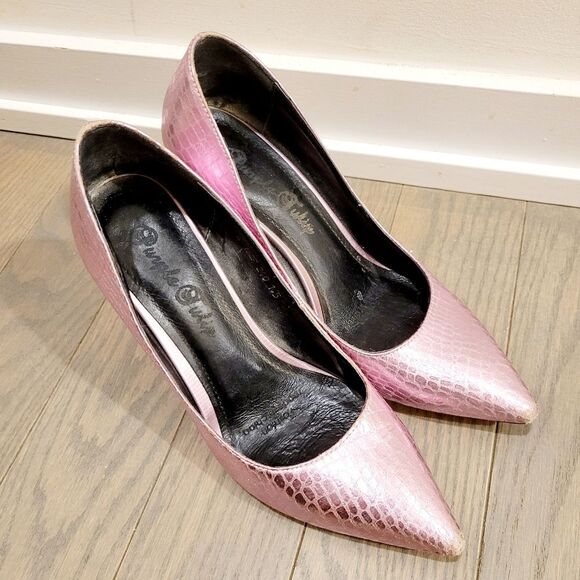 2/$20 Y2K Shiny Pink High Heels Shoes US 7.5 - Picture 7 of 13